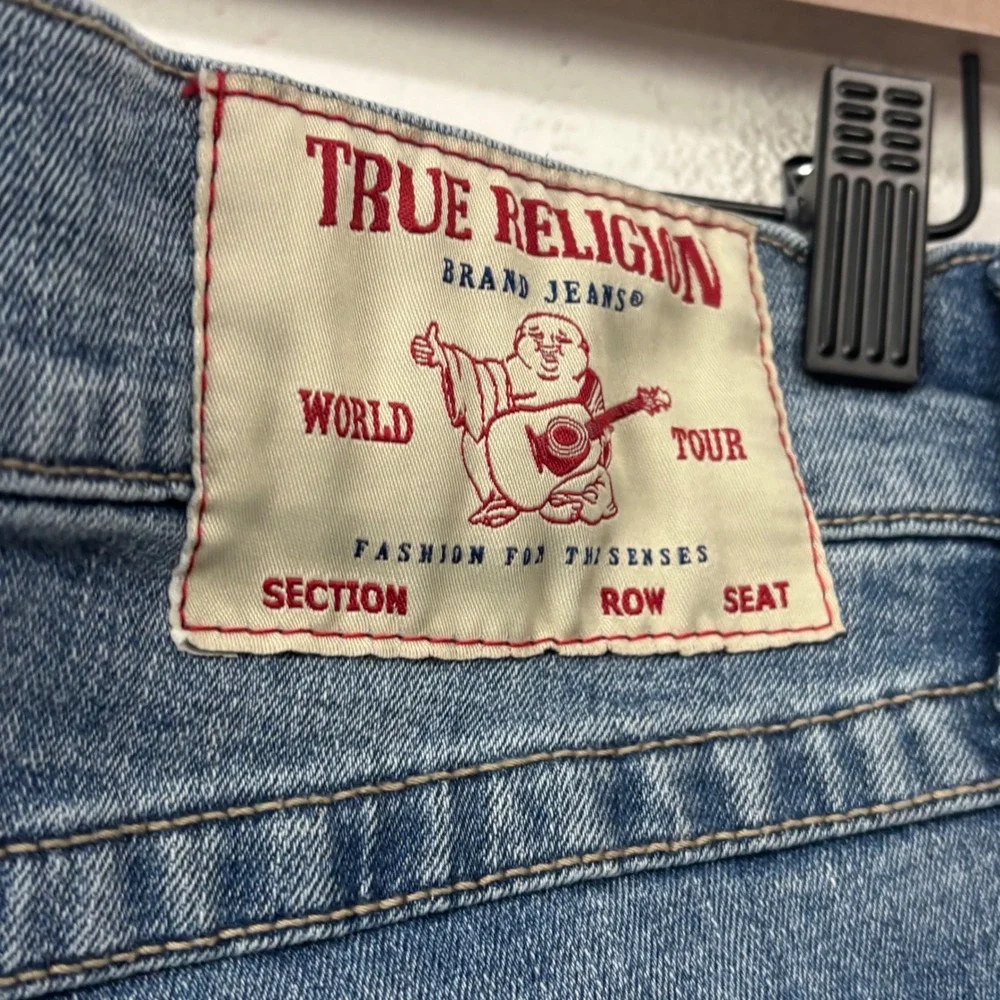 True Religion Ricky Relaxed Straight Denim Shorts Mens 33 Blue Medium Wash Y2K